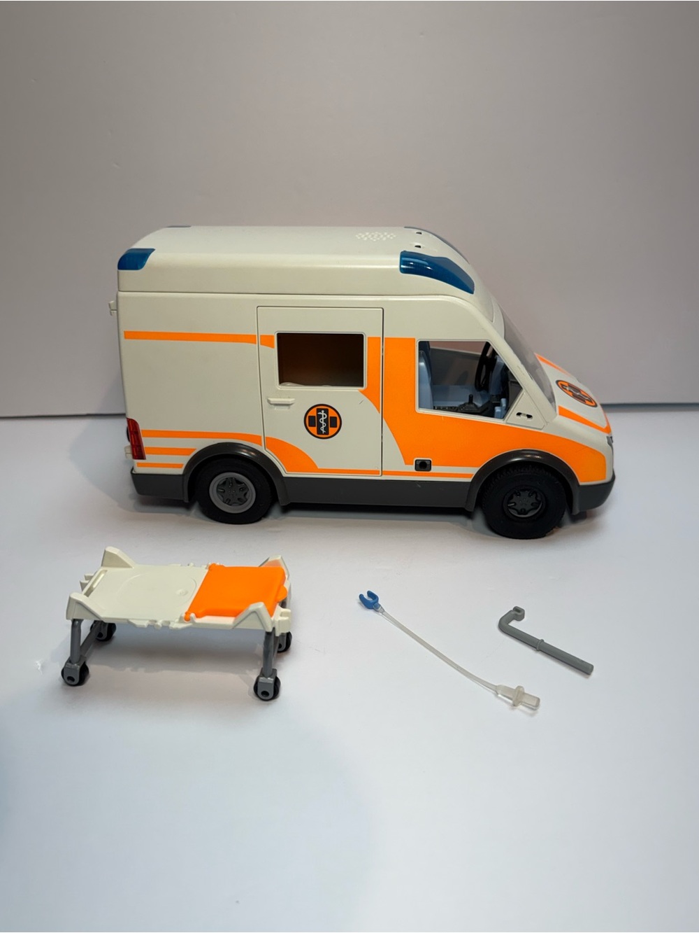 2004 Playmobil Ambulance with Gurney and 2 other pieces